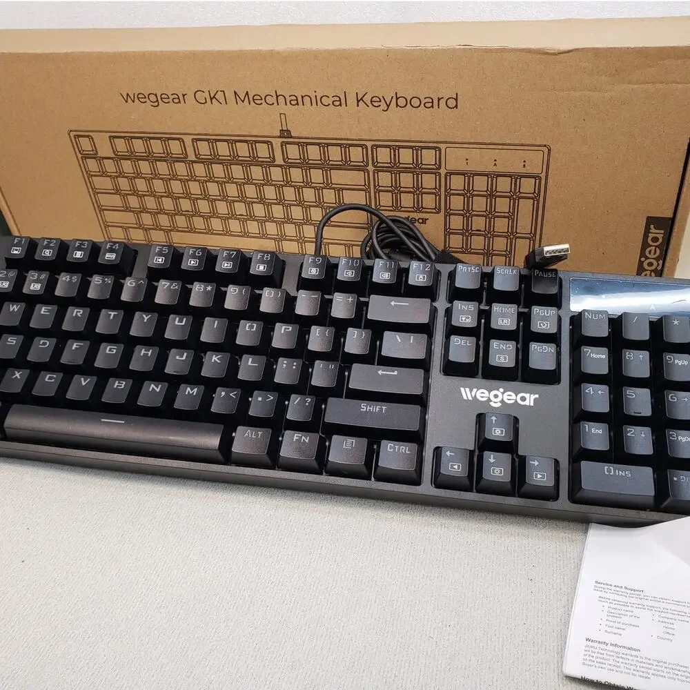 Wegear GK1 Full-Size RGB Backlit Wired Mechanical Gaming Keyboard ET-8913